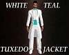 White Teal Tuxedo Jacket