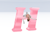 Pink Letter H with Pose