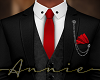 Black Suit - Red Tie S