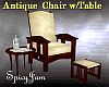 Antq Chair w/Table Glass