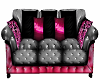 Pinks and black couch