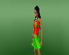 red green disco dress