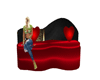 red sofa/pose