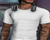 White Tee Headphones Tat