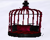 red cage swing chair