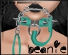 Teal Collar /spike&chain