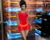 -1m- Red fishnet dress