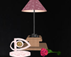 Lovely Pink Lamp w/Rose