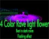 4 color light rave flowe