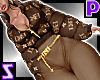 PuffyLogo Jumpsuit/Brown