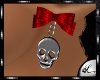 [L] skull earrings red