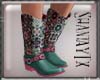 Patwork Teal Pink Boots