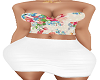 White Floral Crop w skir