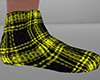 Yellow Slippers Plaid M
