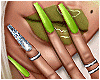 Green Nails & Rings