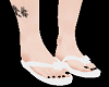 greyish white flip flops