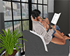 Couple reading chair