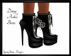 Black Daisy Ankle Boots