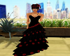 Black & Red Rose Gown
