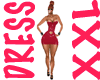 XXL Red PVC Heart Dress