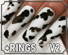 Cow Print Nails +Rings 2