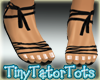 Blk Flat Ribbon Sandal