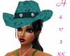 Teal cowgirl hat