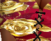 red / gold roses corset