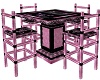 Pink/Black Table+Chairs