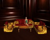 Red Gold Sofa Set 