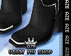 A | Black Denim Boots