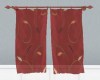 Red printed curtains