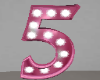 Pink Number Five Sign