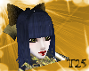 T25 blk gold hairbow