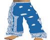 [M] Blue Bandana Pants