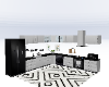black & white kitchen
