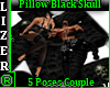 Pillow Black Skull + 5P
