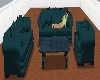 couch 4 pc. set dk teal