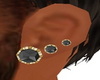 Gold Black Onyx Earr RL