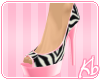 [Kb] Peep Toe Zebra Pink