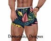 dark tropical shorts