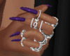 Purple Nails Wtih Rings