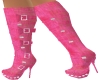 Pink Spike Boots w lace