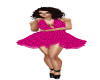 black & pink pdot dress