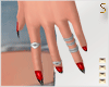 ✞ Red Nails & Rings