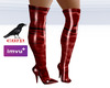 V2 tight boot latex red