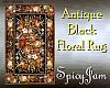 Antq Black Floral Rug 2