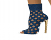 Wicker denim booties