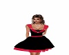 Black red cocktail dress