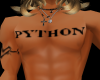 (a) Python  chest tatoo